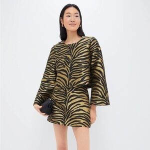 Tuckernuck Black and Gold Zebra Print Mini Dress